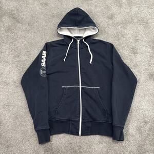 Vintage Saab Group Hoodie Men’s Size Small Blue Full Zip